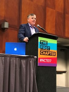 Rick Riordan gives the Keynote address at the ALAN breakfast