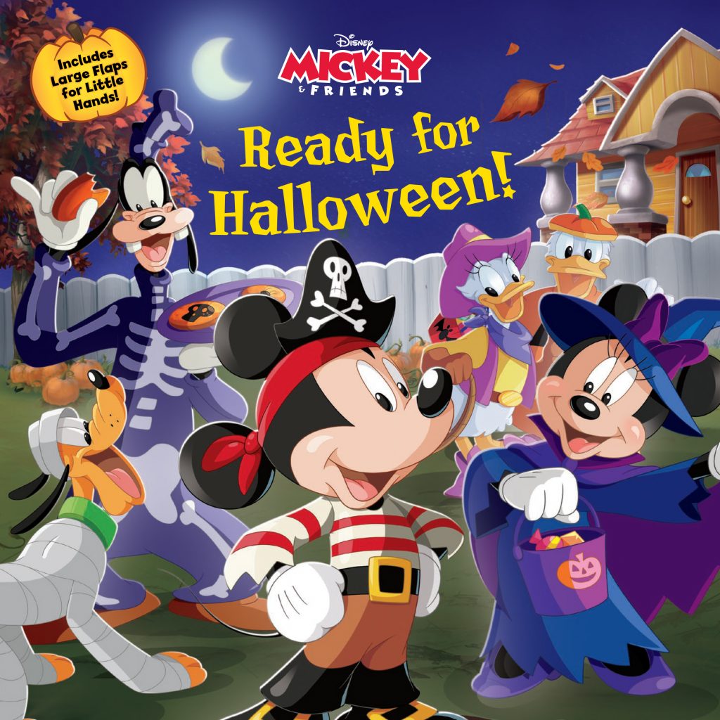 Set of 2 Small Board Books Disney Mickey Mouse and Minnie Mouse Halloween Board Book Set For Kids Toddlers with Halloween Stickers 